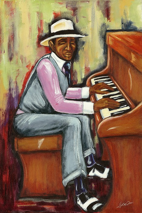 469x700 Piano Man Painting By Daryl Price - Piano Man Painting