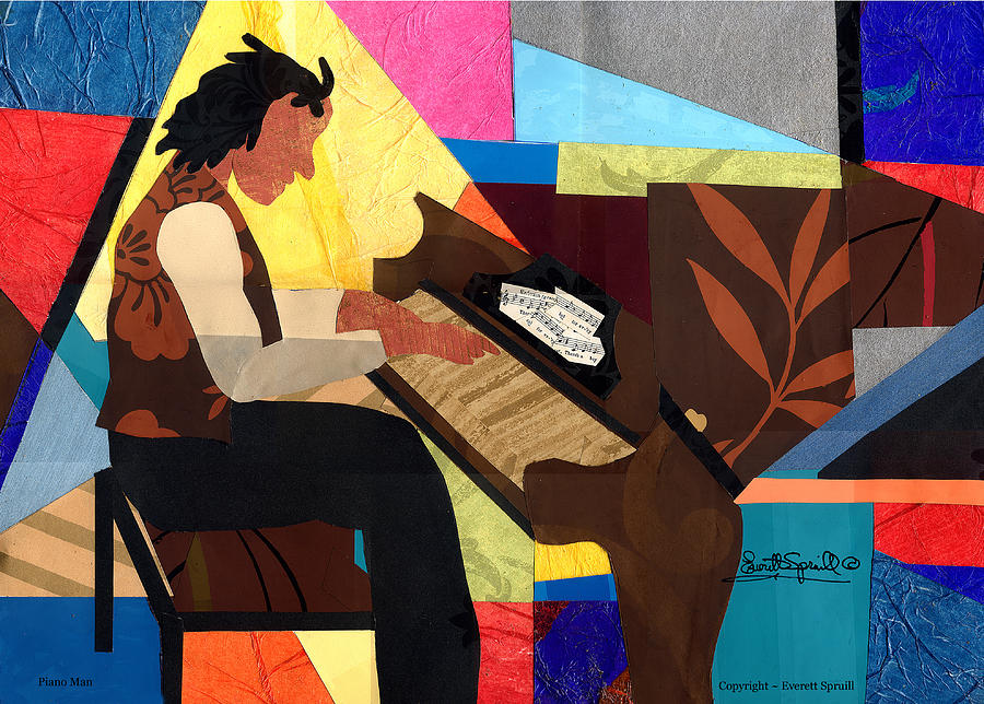 900x644 Piano Man Painting By Everett Spruill - Piano Man Painting