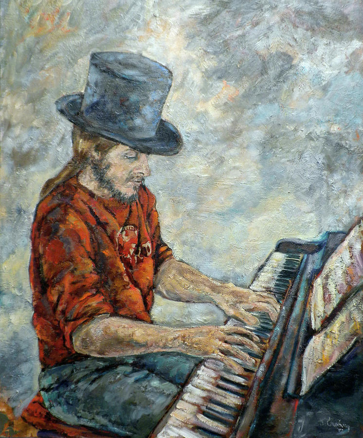 746x900 Piano Man Painting By Jean Groberg - Piano Man Painting