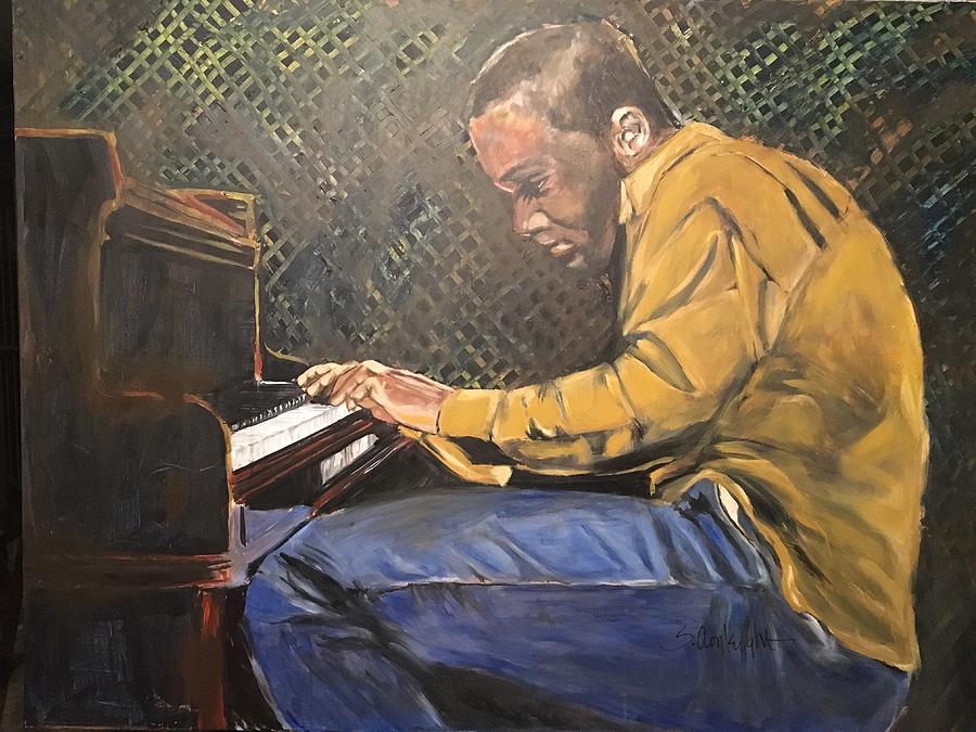 900x675 Piano Man Painting By Sally Cronkright - Piano Man Painting