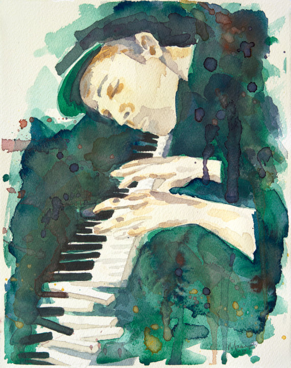 570x719 Piano Man - Piano Man Painting
