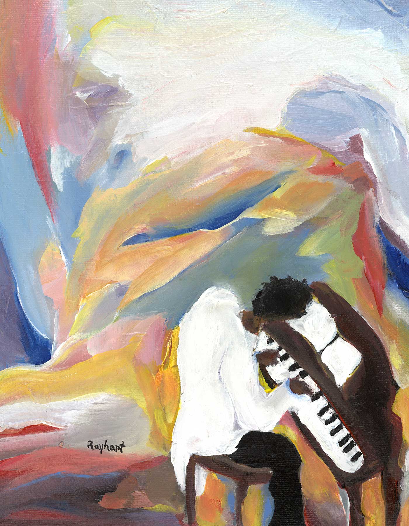 1400x1800 The Piano Man Rayhart - Piano Man Painting