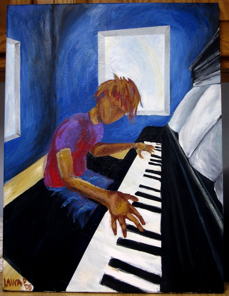 786x1017 Painting The Piano Man By Lauraphay - Piano Man Painting
