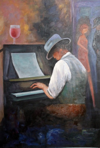 406x600 Man Playing The Piano Oil Painting Op Cf12 47 - Piano Oil Painting