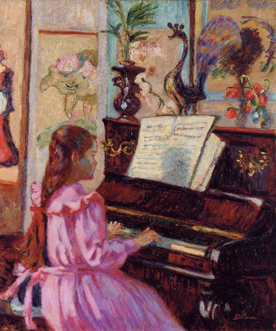 918x1103 Young Girl - Piano Oil Painting