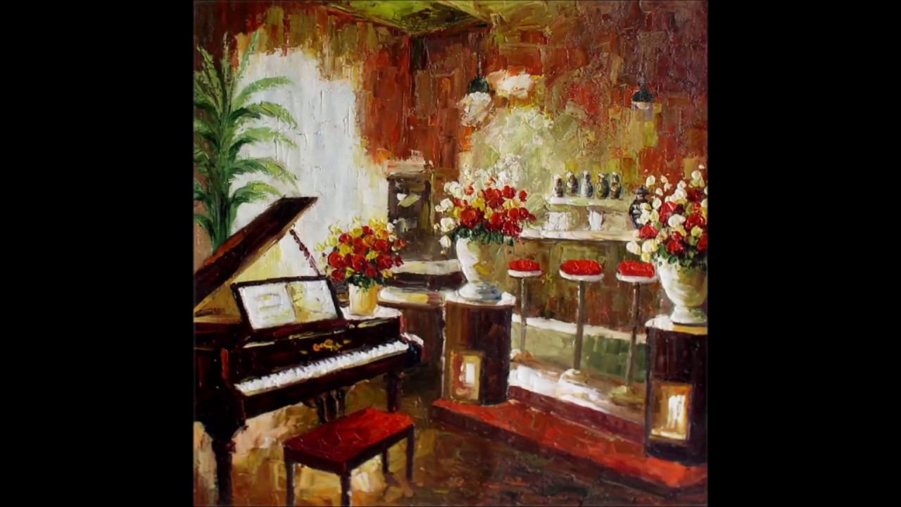 1280x720 Piano Oil Painting - Piano Oil Painting