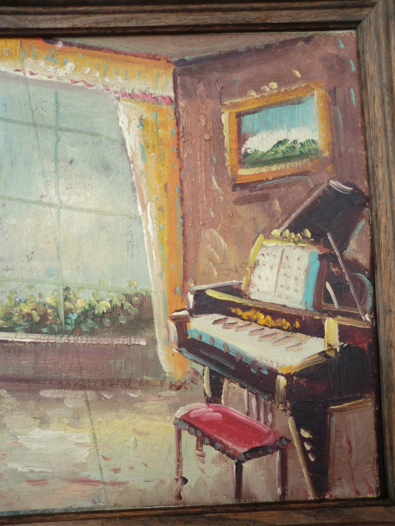 1536x2048 English Sunny Room With Piano Oil Painting Omero Home - Piano Oil Painting