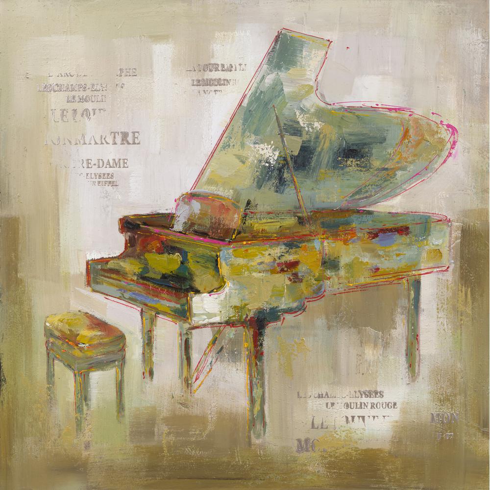 1000x1000 Yosemite Home Decor 40 In. X 40 In. Paris Piano Hand Painted - Piano Painting