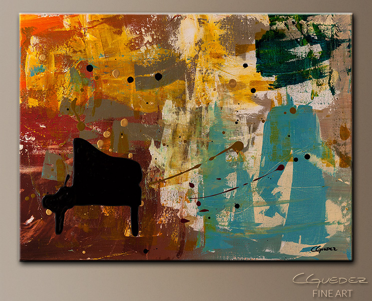 743x600 Contemporary Abstract Art Painting - Piano Painting Abstract