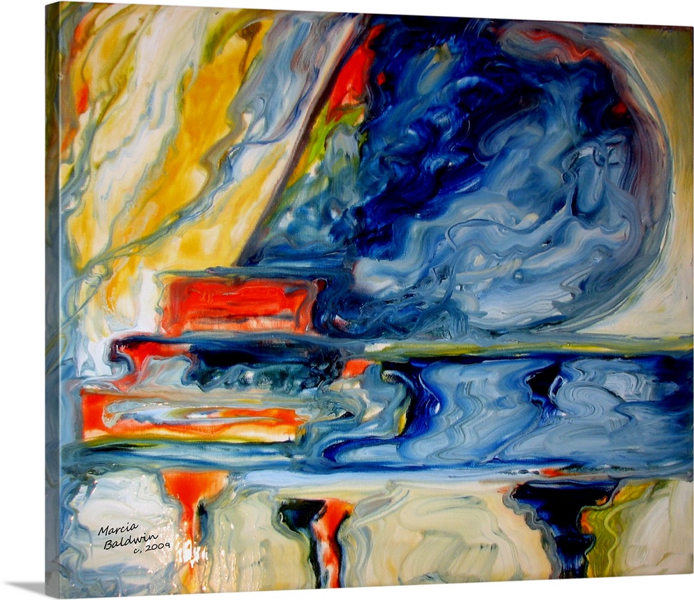 1000x865 Grand Piano Music Abstract 2420 Wall Art, Canvas Prints, Framed - Piano Painting Abstract