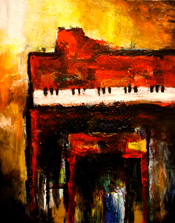 709x900 Jaden's Piano Painting By Ted Castor - Piano Painting Abstract