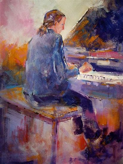 413x550 Piano De Cola - Piano Player Painting