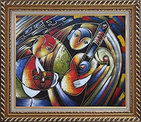 450x388 Band Guitar Player, Picasso Reproduction Oil Painting, - Picasso Band Painting