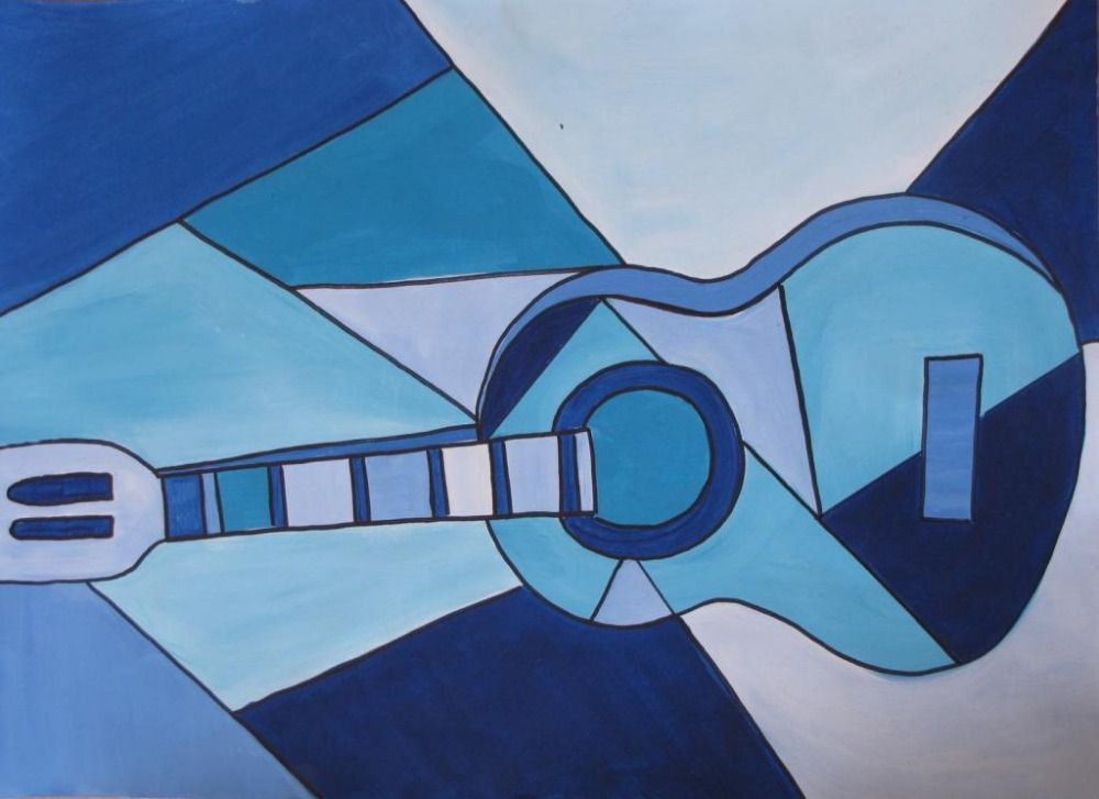 1000x727 Pablo Picasso Art Blue Guitar Cubism Painting Art Of Pablo - Picasso Blue Guitar Painting