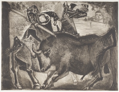 400x310 New Acquisition Pablo Picasso's Bull And Picador Unframed - Picasso Bull Painting