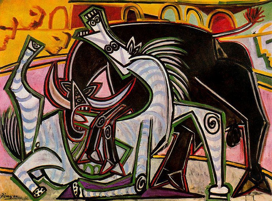 900x666 The Old Guitarist By Pablo Picasso - Picasso Bull Painting