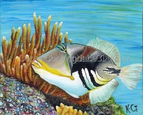 500x400 Painting Picasso Fish (Original Art By K Ci) - Picasso Fish Painting