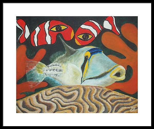600x502 Picasso Fish Framed Print By Katerina Pyatakova - Picasso Fish Painting