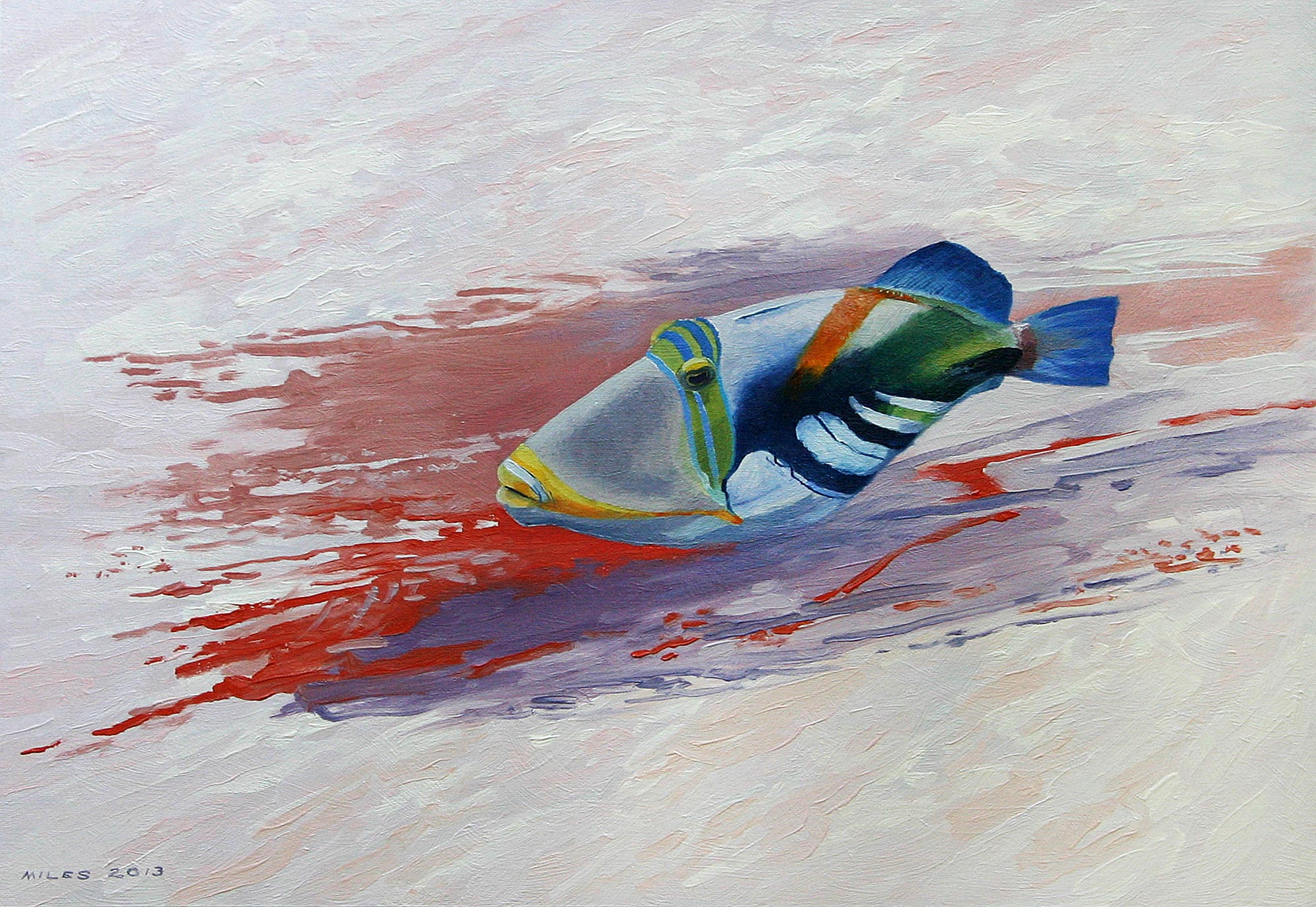 2000x1379 Picasso Trigger Fish - Picasso Fish Painting