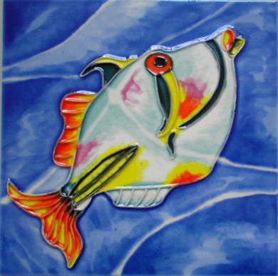 390x387 Picasso Fish Picture Tile - Picasso Fish Painting