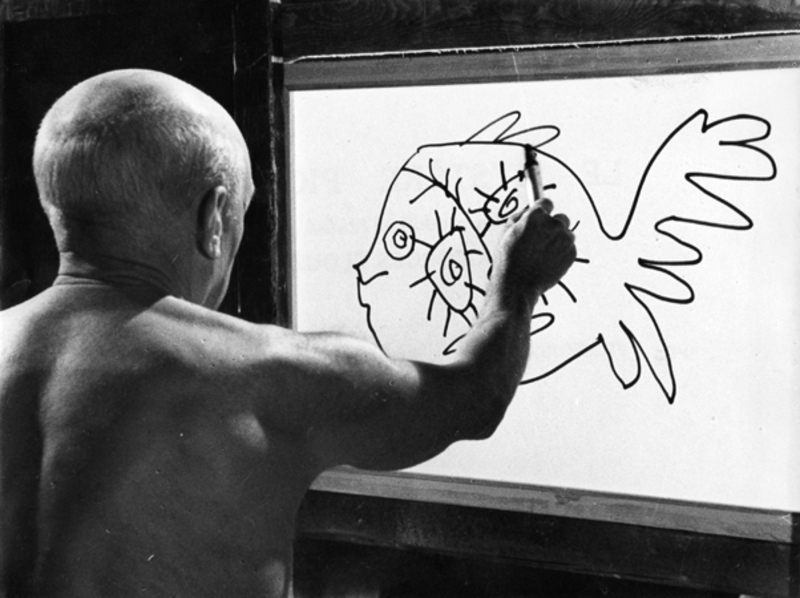 800x598 Picasso Painting A Fish From Mystere Original Art By - Picasso Fish Painting