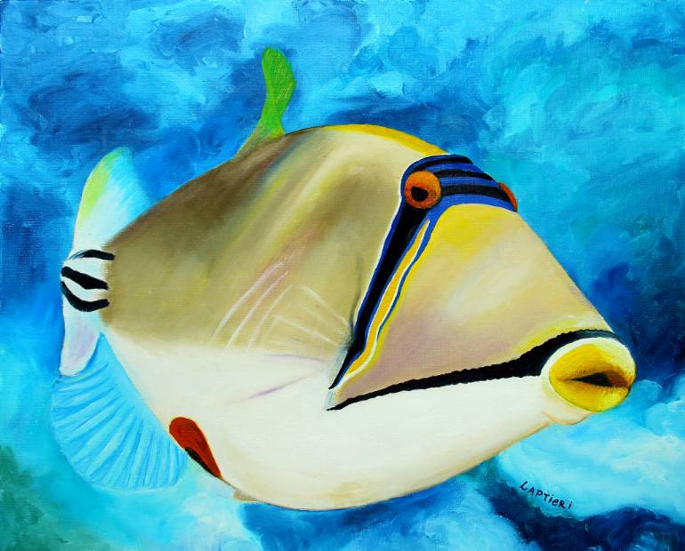 770x620 Saatchi Art Picasso Fish Painting By Tetiana Laptieva - Picasso Fish Painting