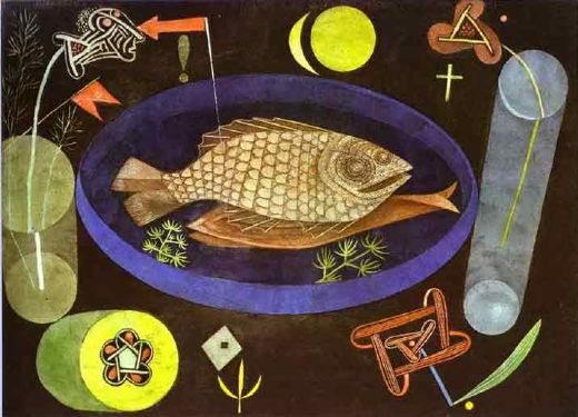 520x375 Paul Klee Around The Fish Painting For Sale - Picasso Fish Painting