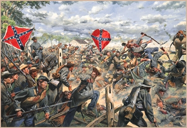 375x257 Never Yet Melted Pickett's Charge - Picketts Charge Painting