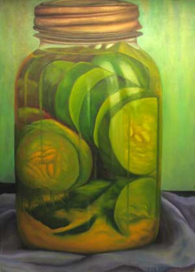 760x1059 Painting Of A Pickle Jar Old Farmer's Almanac - Pickling Painting
