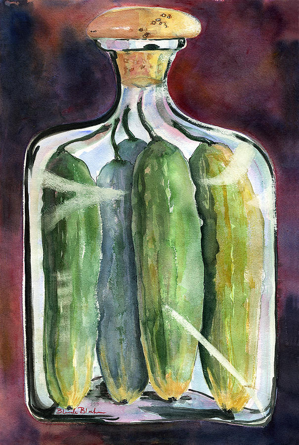 605x900 Pickle Jar Art Painting By Blenda Studio - Pickling Painting