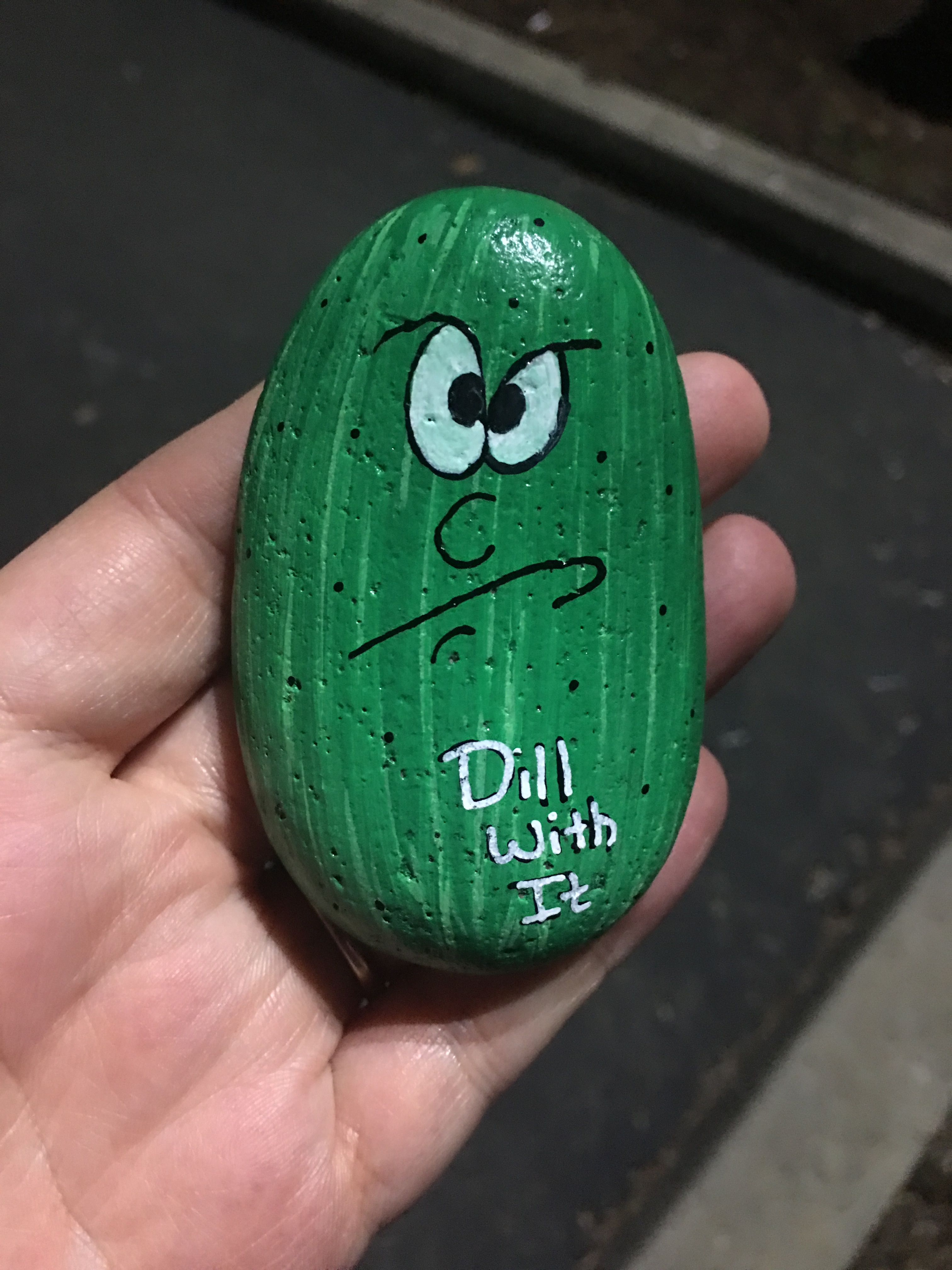 3024x4032 Dill Pickle Painted Rock Rock Art Pickling, Rock - Pickling Painting