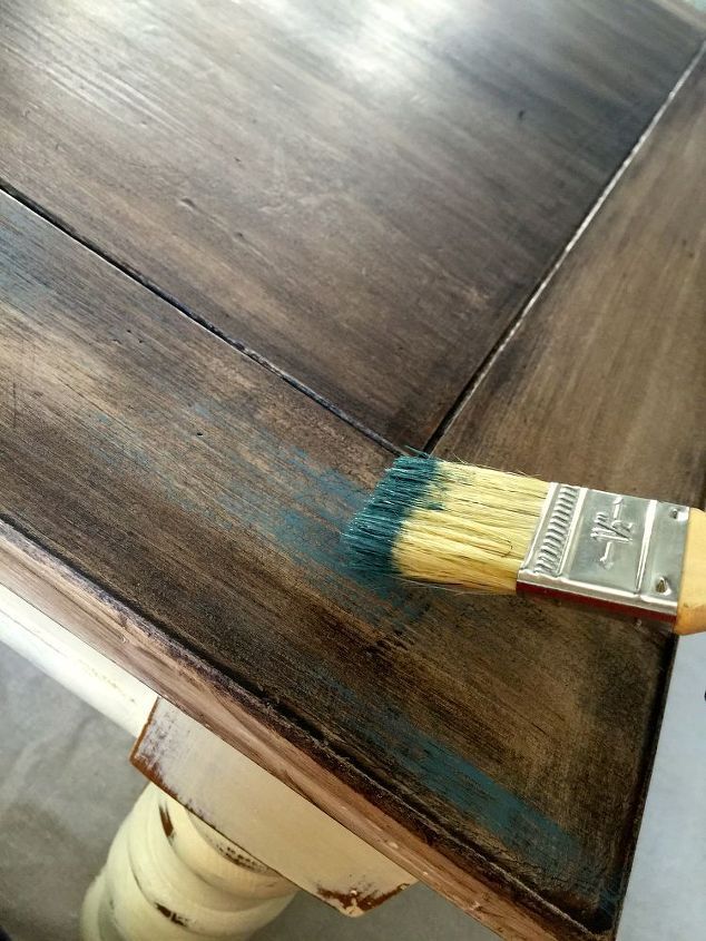 634x845 Dry Brush Old Wood Technique Chalk Paint How To Painted Furniture - Pickling Painting