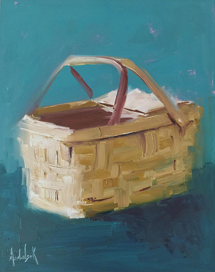 711x900 Picnic Basket Painting By Barbara Andolsek - Picnic Basket Painting