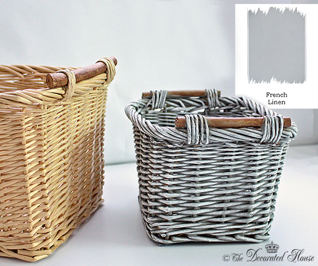 640x536 The Decorated House ~ French Linen Basket Makeover How - Picnic Basket Painting