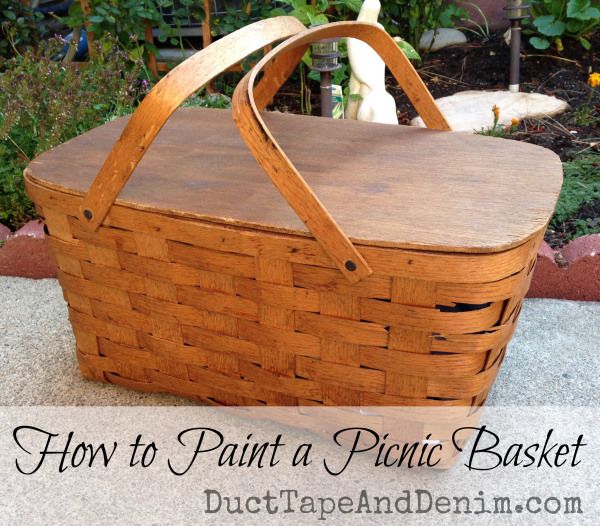 600x526 How To Paint A Picnic Basket Picnic Baskets, Picnics And Clay Paint - Picnic Basket Painting