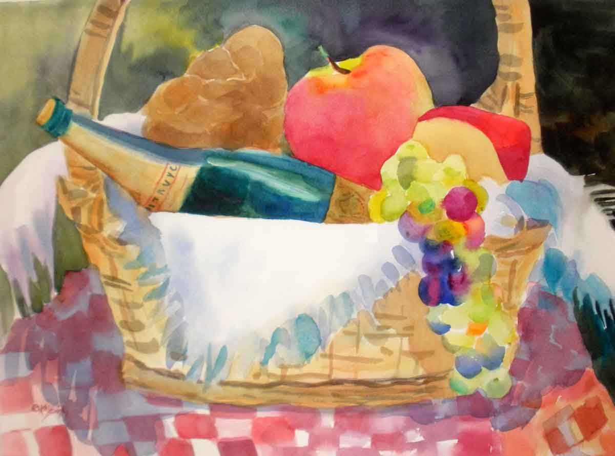 1200x889 Kaysmithbrushworks Picnic Basket Still Life - Picnic Basket Painting