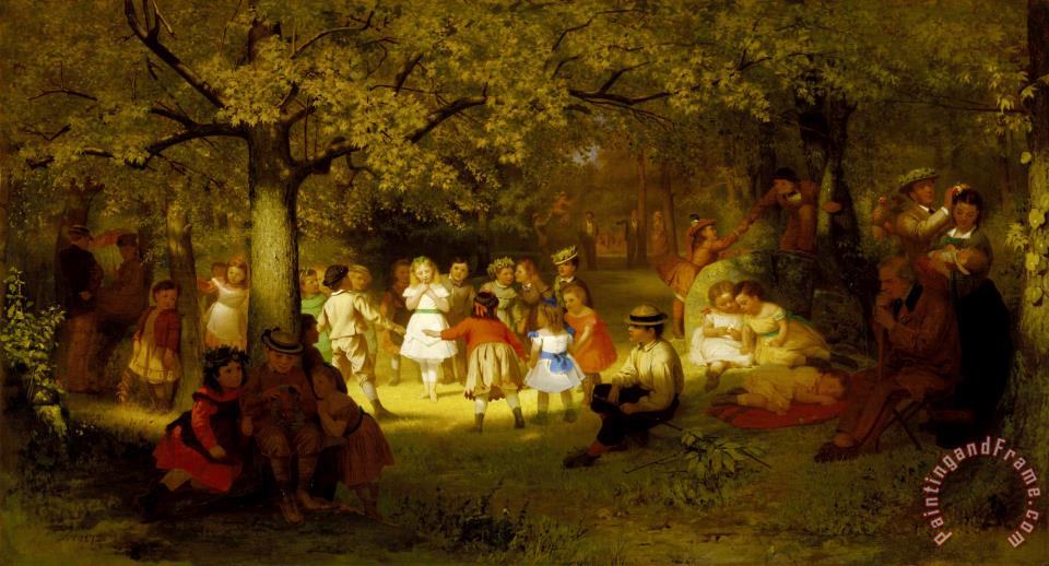 960x518 John George Brown Picnic Party In The Woods Painting - Picnic Painting