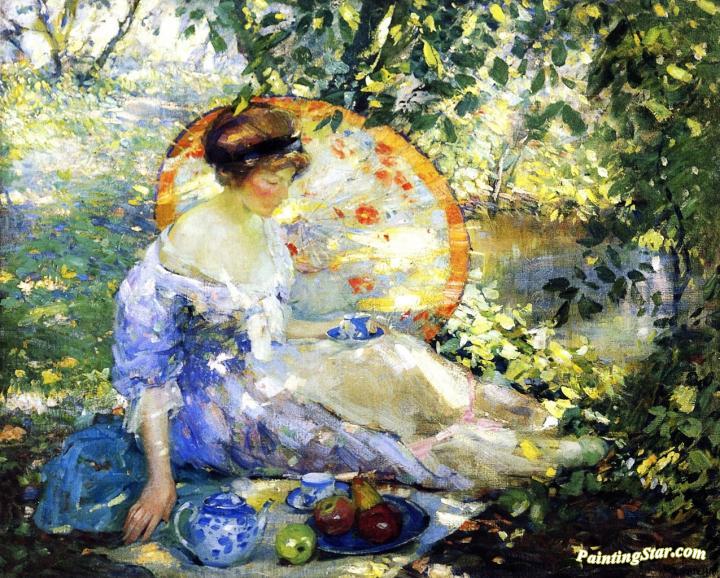 720x578 Picnic On The Grass Artwork By Karl Albert Buehr Oil Painting - Picnic Painting