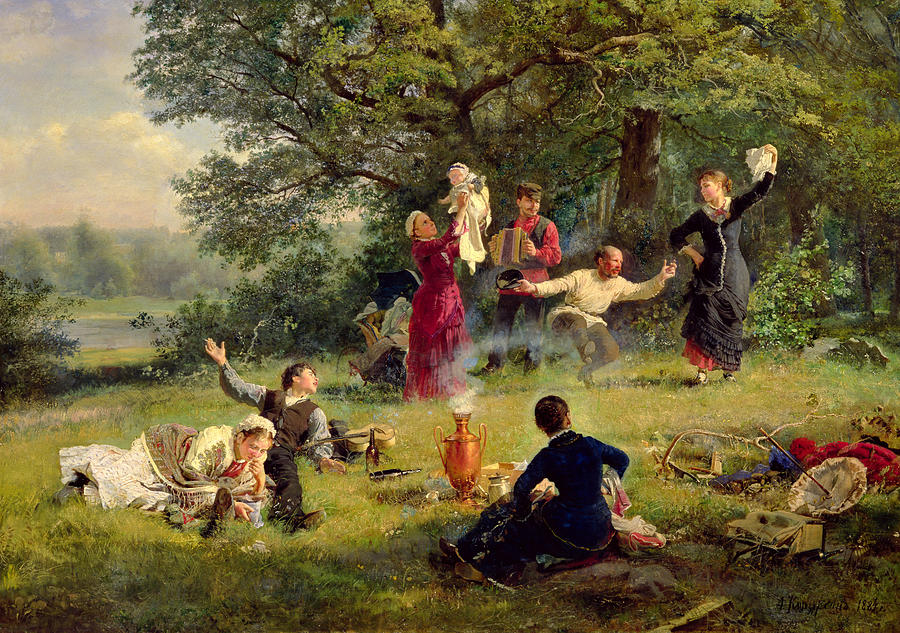 900x633 Picnic Painting Sunday Painting Alexei Korsuchin - Picnic Painting