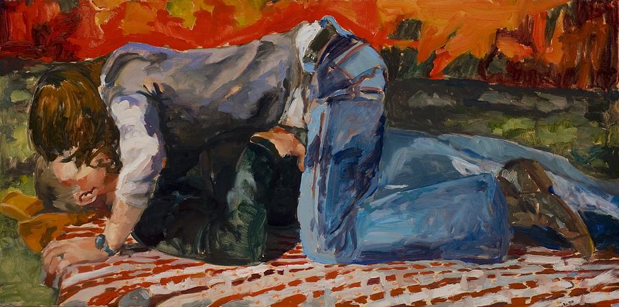 900x447 Picnic Painting By Lynn Rushton - Picnic Painting