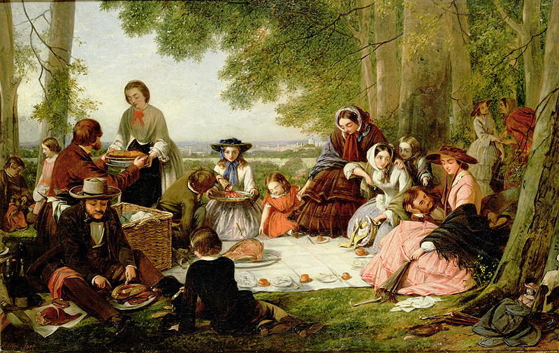 800x505 A Picnic Painting Henry Nelson O'Neil Oil Paintings - Picnic Painting