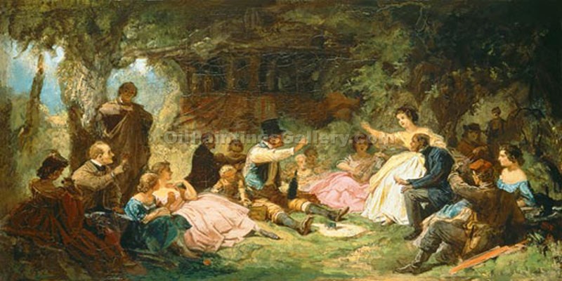 800x400 The Picnic 44 By Carl Spitzweg (Painting Id Co 1064 Ka) - Picnic Painting