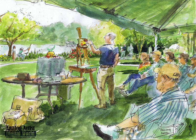 800x571 Analog Artist Digital World Painting Demo A Plein Air Picnic. - Picnic Painting