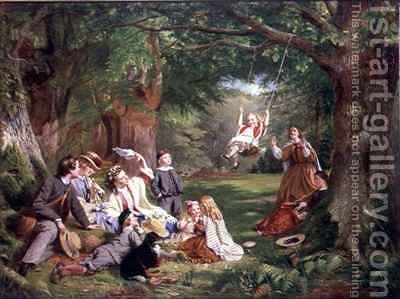 400x299 The Picnic Thomas P. Hall Reproduction 1st Art Gallery - Picnic Painting