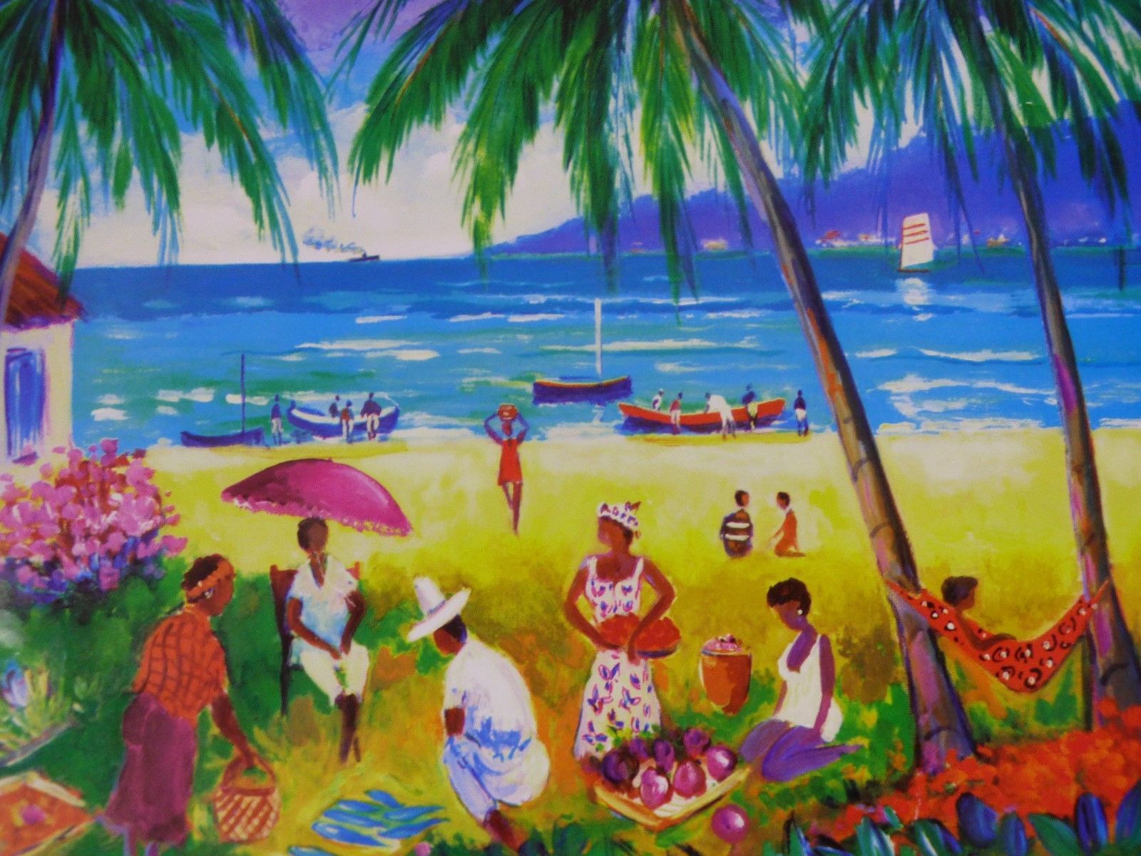 1600x1200 Jean Claude Picot Art La Plage De La Saline And 50 Similar Items - Picot Painting