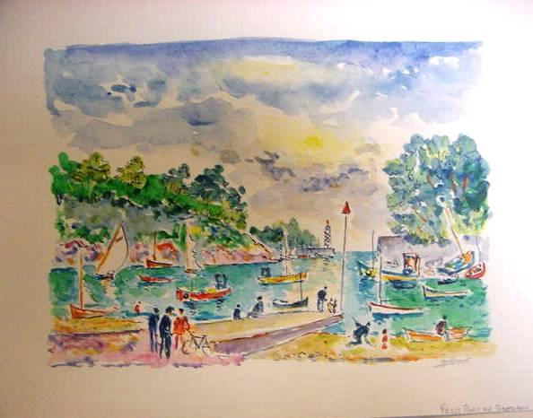 594x466 Jean Claude Picot Petit Port Bretagne - Picot Painting