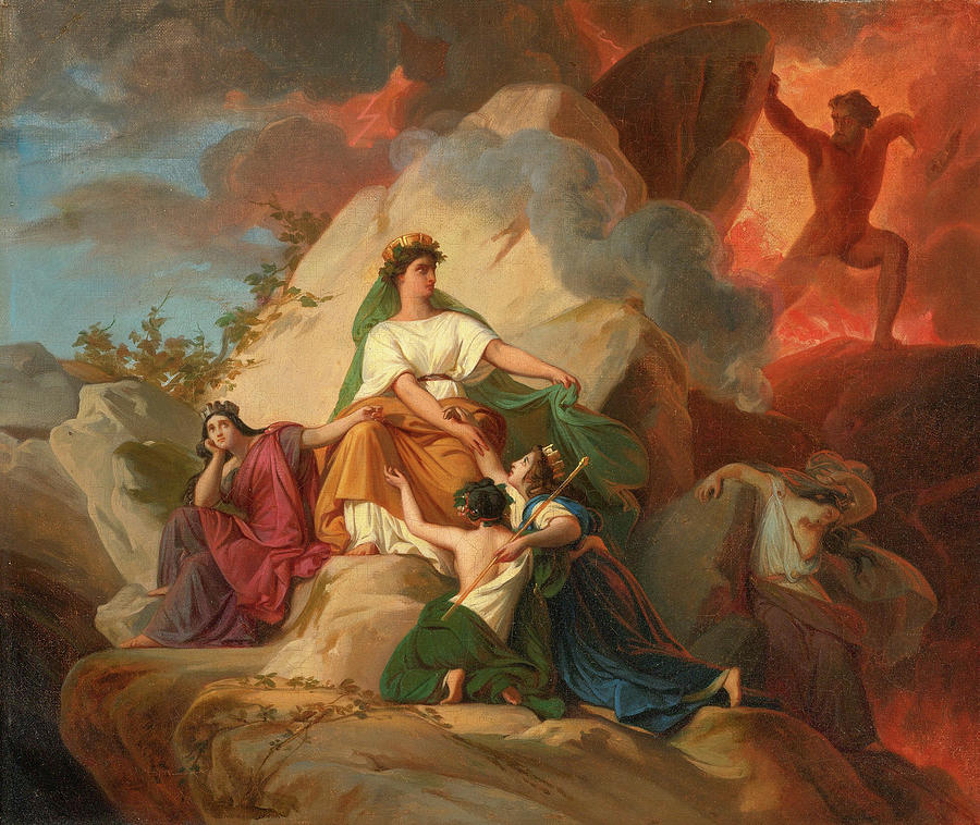 900x758 Cybele Opposing Vesuvius To Protect The Cities Of Stabia - Picot Painting