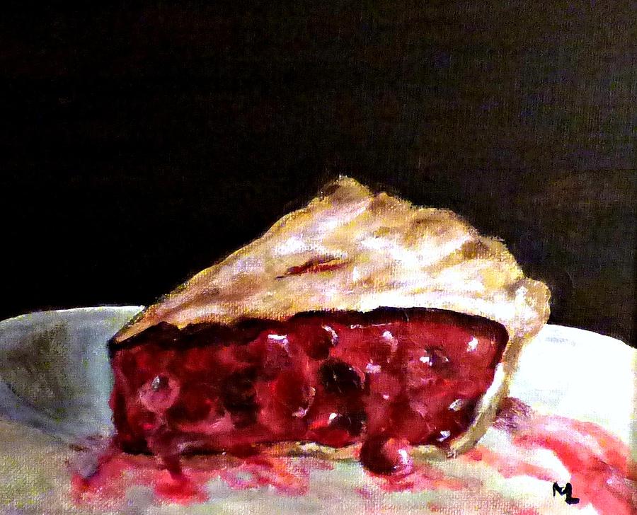900x728 Cherry Pie Painting By Martha Laviolette - Pie Painting