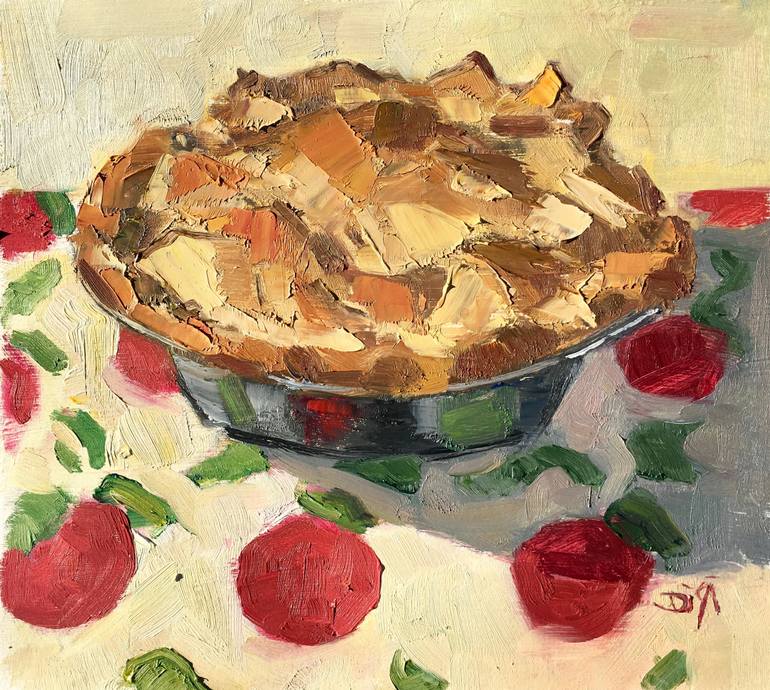 770x690 Saatchi Art Apple Pie Painting By Amy Digi - Pie Painting