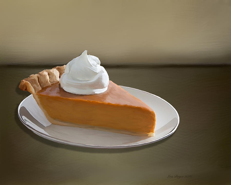 900x720 Slice Of Pumpkin Pie Painting By Lois Boyce - Pie Painting